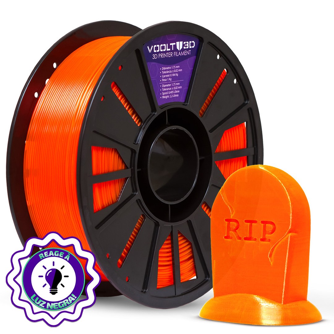 Voolt - PETG HF - Laranja Neon Translúcido - 1kg